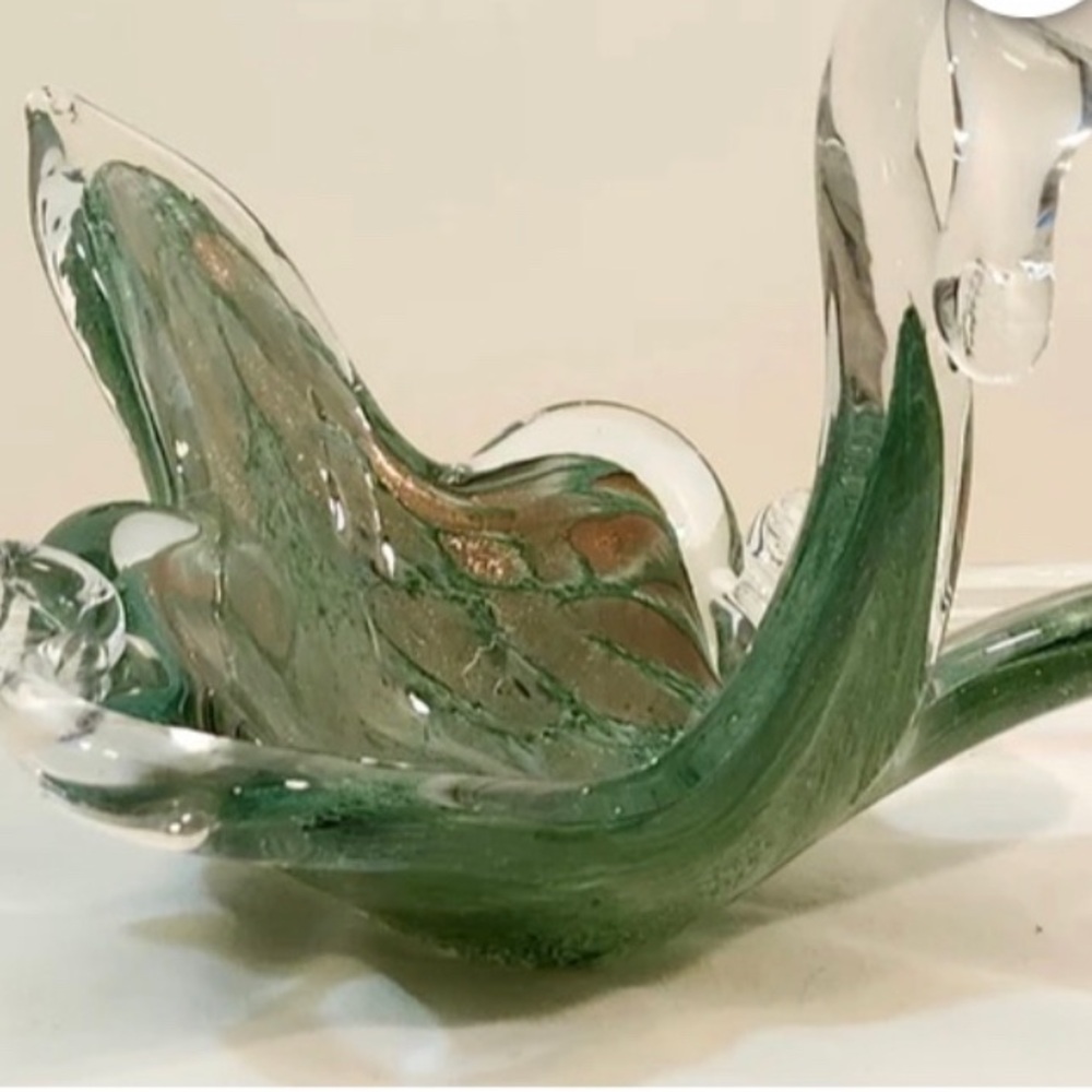 Murano Glass Art in Blue and Cream